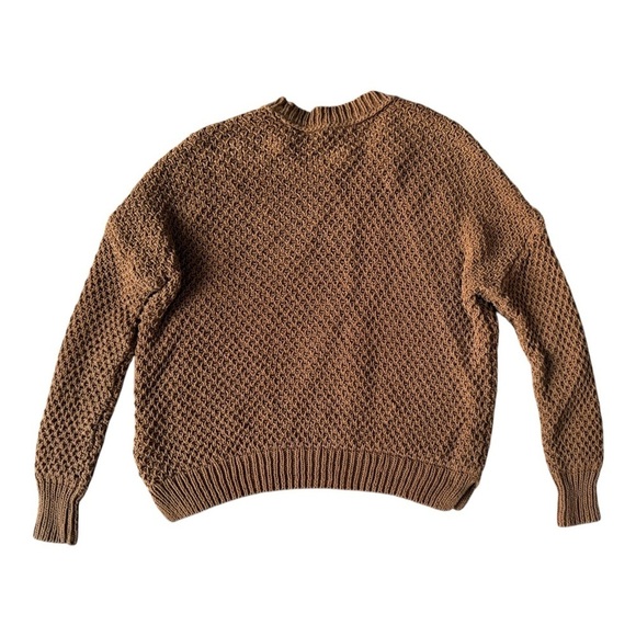 Madewell French Quarter Pullover Sweater Open Knit Crochet Style Size XS Brown - Picture 3 of 8
